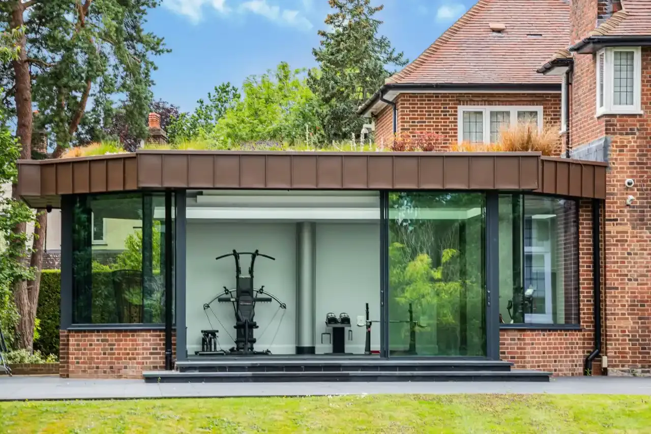 Manor Way Residence — glass pavilion detail